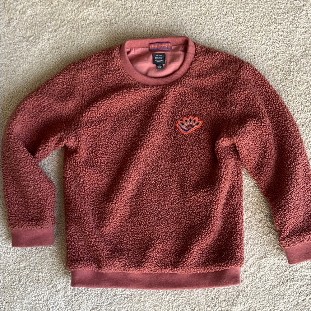 BABYFACE Dusty Rose Fuzzy Crew Neck Sweater